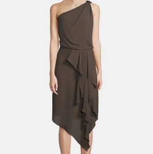 Halston Heritage one shoulder drape dress. Size 2